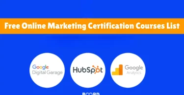 free online marketing certification courses list